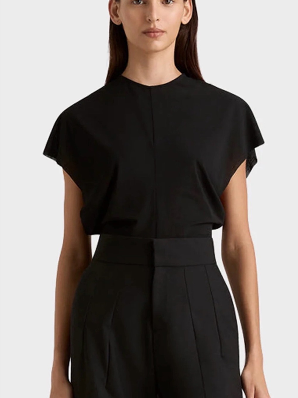 Faithfull the Brand | Britta Dolman Sleeve Black Minimalist Top | Medium